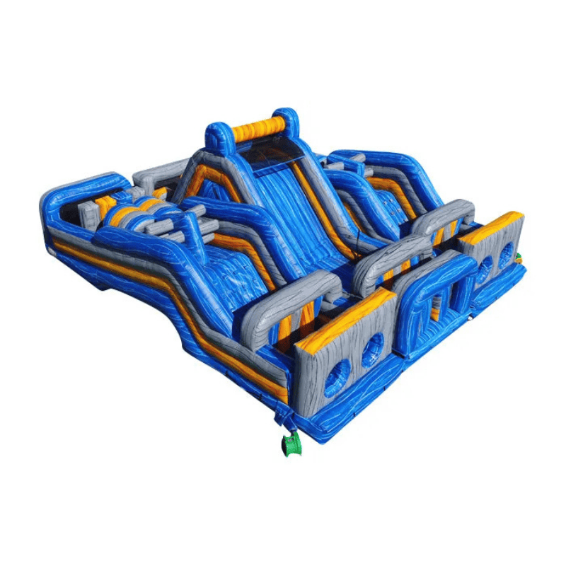 3-Piece Thunder Mountain Obstacle Course – Rugged Rental Inflatable Experience Front Right View