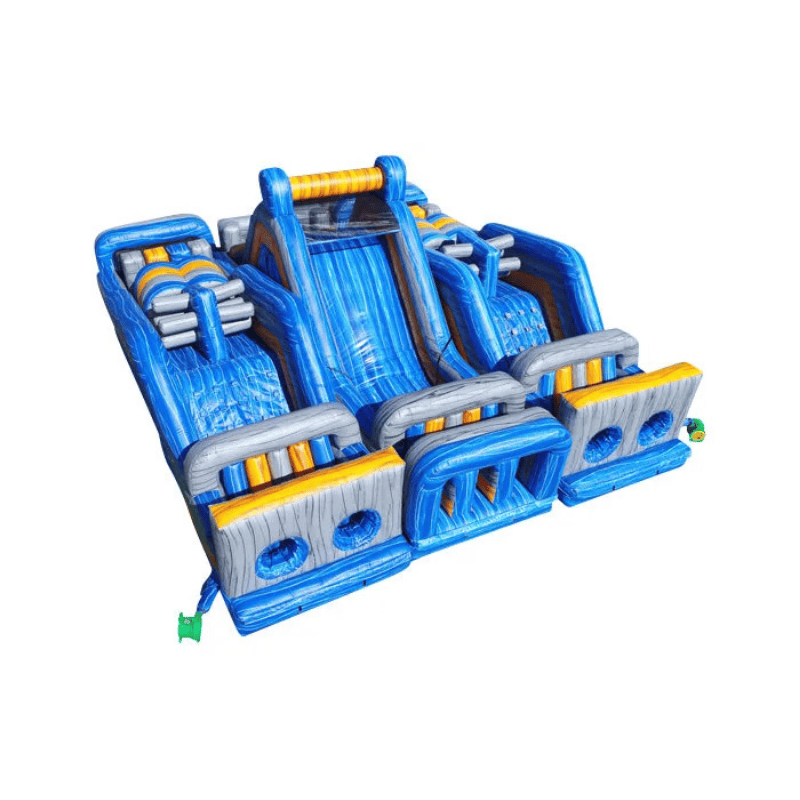 3-Piece Thunder Mountain Obstacle Course – Rugged Rental Inflatable Experience Top Front View