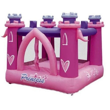 KidWise My Little Princess Bouncer Residential Inflatable Bounce House in Pink Front Right View on White Background