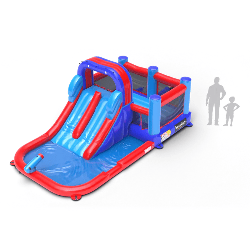 Avyna Splash Zone Racer Pro with Inflatable Water Slide Top View with People Scaled