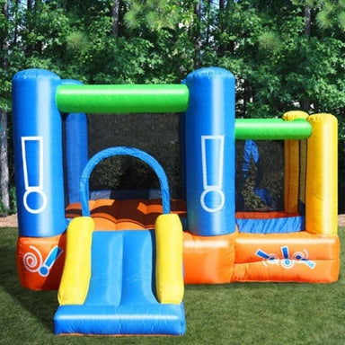 KidWise Little Star Bounce House Residential Inflatable with Ball Pit Front View in Backyard