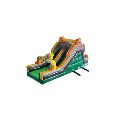 Eagle Bounce 28'L Dual Lane Jurassic Slide with Dinosaur Front Top Left View