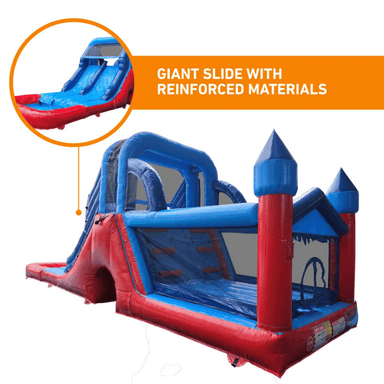 Avyna Splash Castle Pro Inflatable Water Slide Back Left View with Materials Information