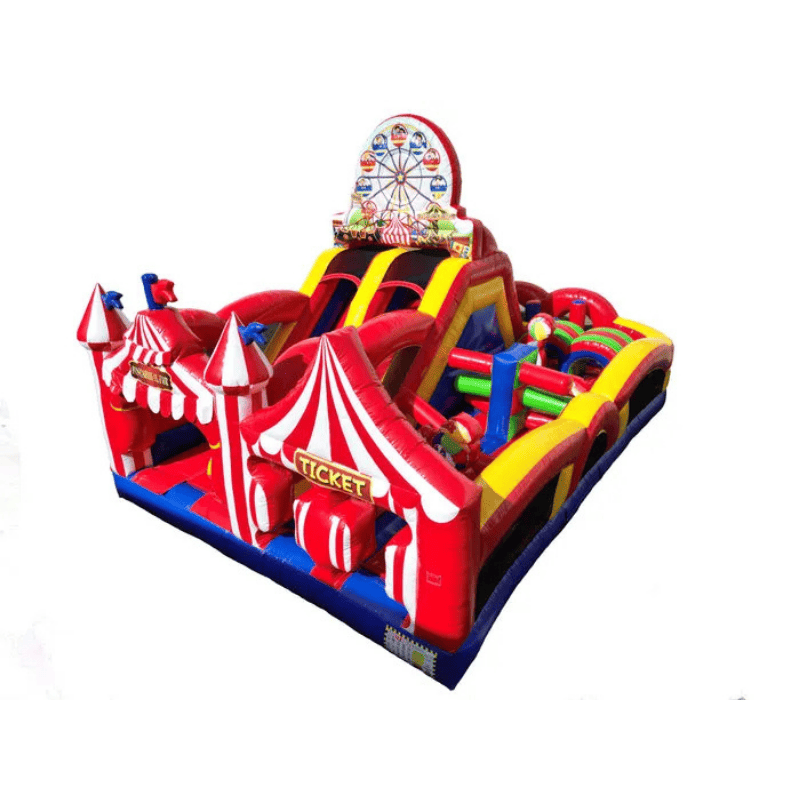 Carnival Obstacle Course – Fun-Filled Inflatable Challenge for Events Front Right View
