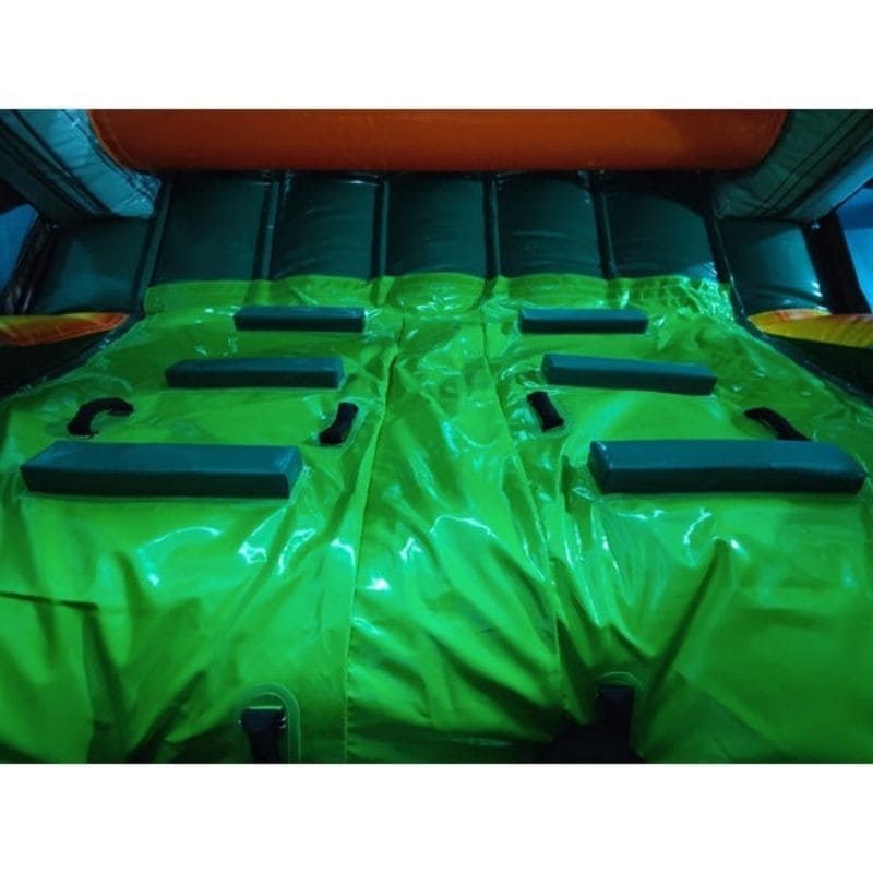 Eagle Bounce 53'L Jurassic Obstacle Course and Slide Jungle Theme Top Ladder View