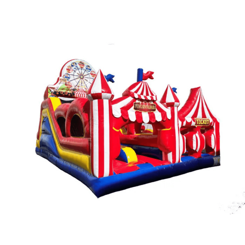 Carnival Obstacle Course – Fun-Filled Inflatable Challenge for Events Front Right View