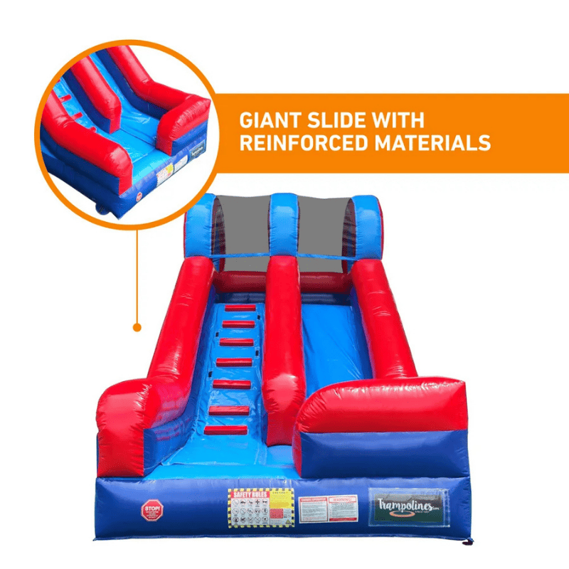 Avyna Mega Slide Pro Inflatable Front View with Material Information