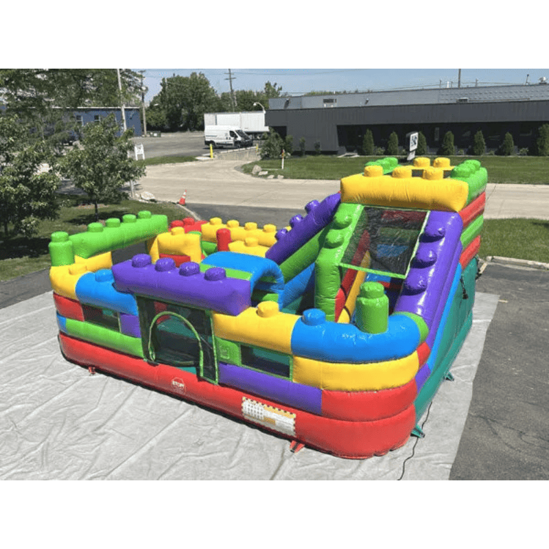 Moonwalk USA Block Dry Combo Obstacle Course Top Front Left View