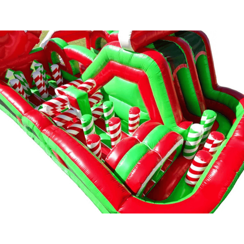 Santa’s Sleigh Run Obstacle Course – Holiday-Themed Inflatable Challenge Obstacles View