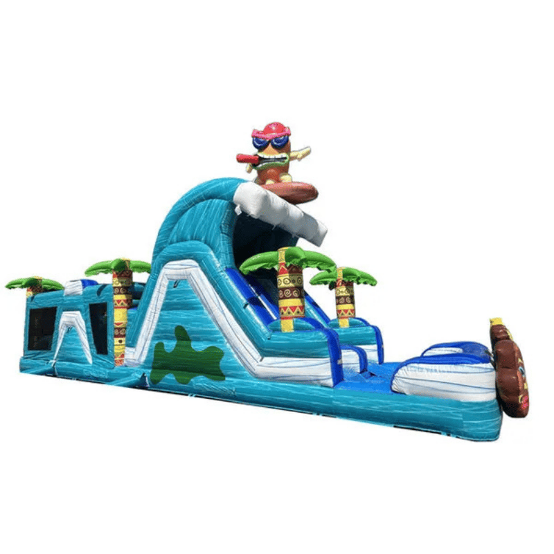 Moonwalk USA 45'L Tiki Obstacle Course Wet n Dry Side View