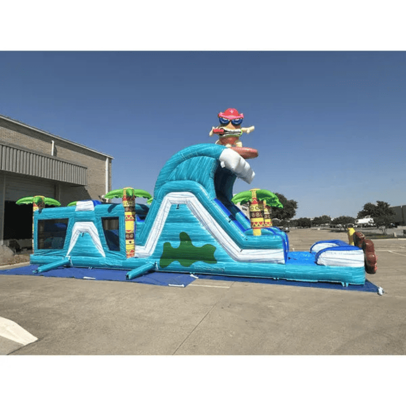 Moonwalk USA 45'L Tiki Obstacle Course Wet n Dry Side Outside View