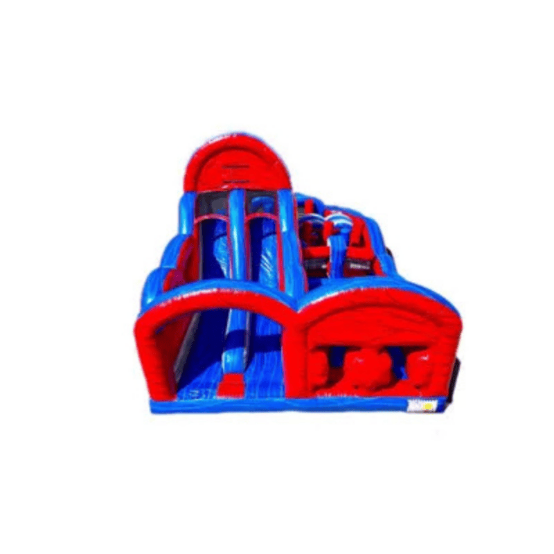 Dual Obstacle Slide – Red and Blue Edition – Patriotic Inflatable Race Front Top View