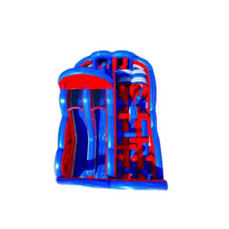 Dual Obstacle Slide – Red and Blue Edition – Patriotic Inflatable Race Top View