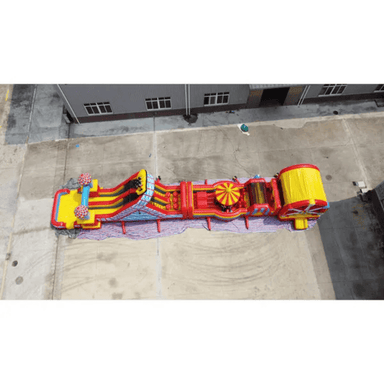 Moonwalk USA 92'L Carnival Obstacle Course with Removable Pool Top View