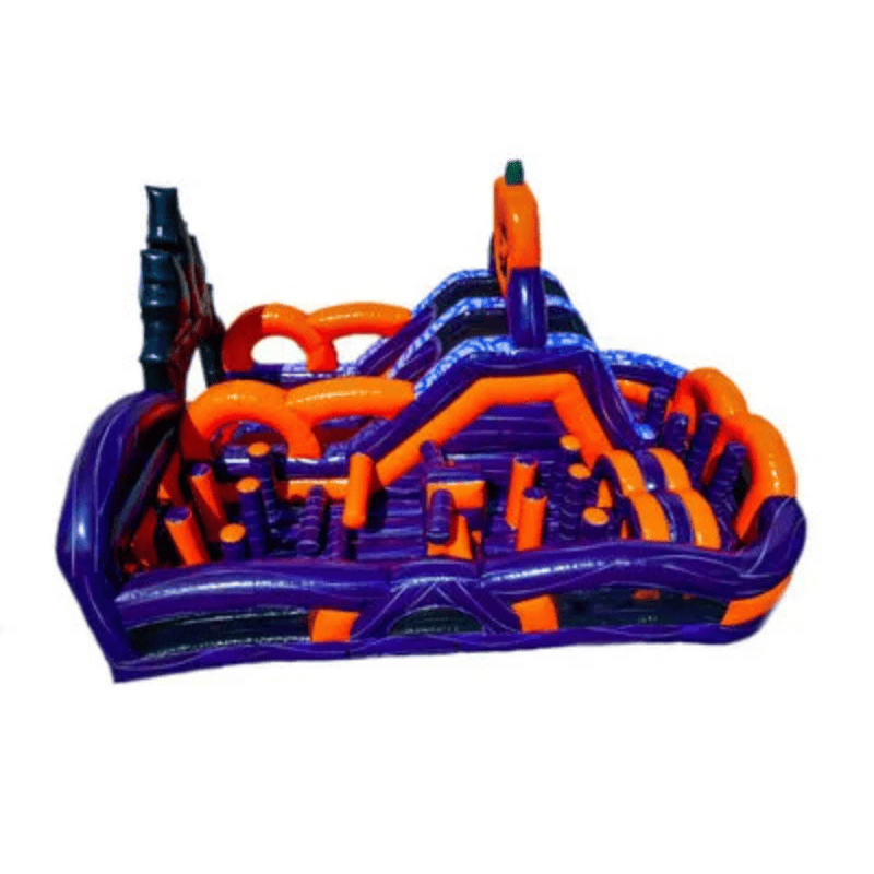 Halloween Dual Obstacle Slide – Spooky Seasonal Inflatable Combo Side Top View