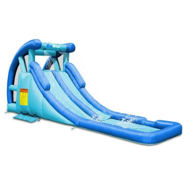 KidWise Residential Double Water Slide in Blue Front Right View