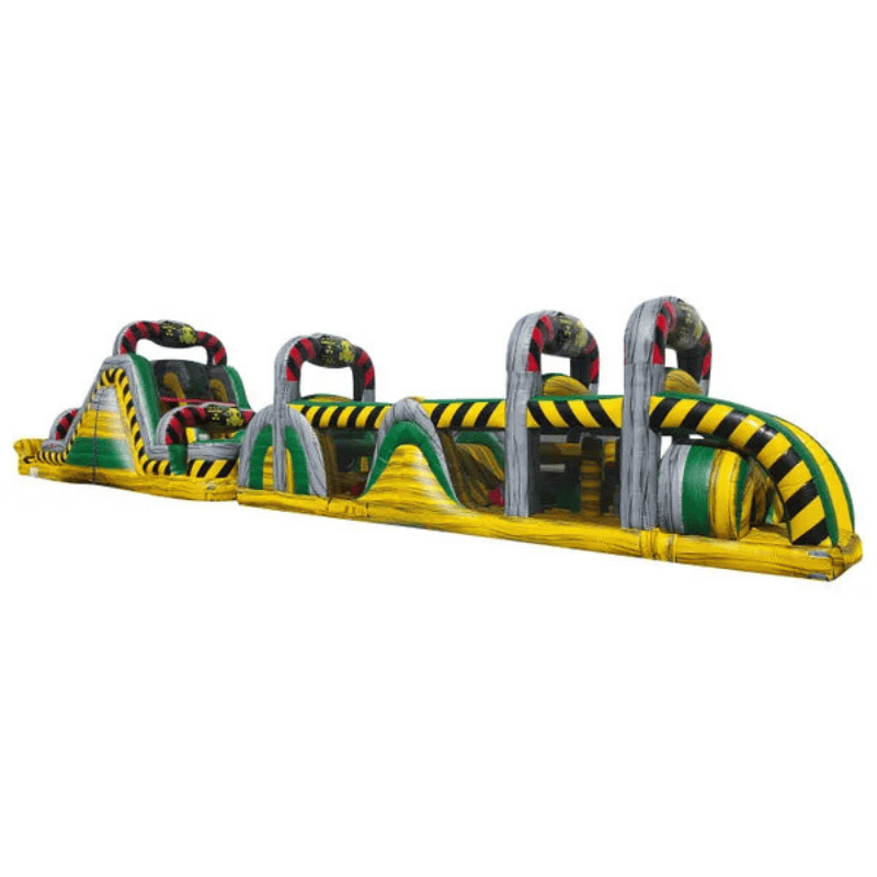 73ft Hazard Zone Obstacle Course – Toxic Challenge Commercial Inflatable Side View