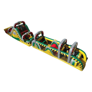 73ft Hazard Zone Obstacle Course – Toxic Challenge Commercial Inflatable Top Side View