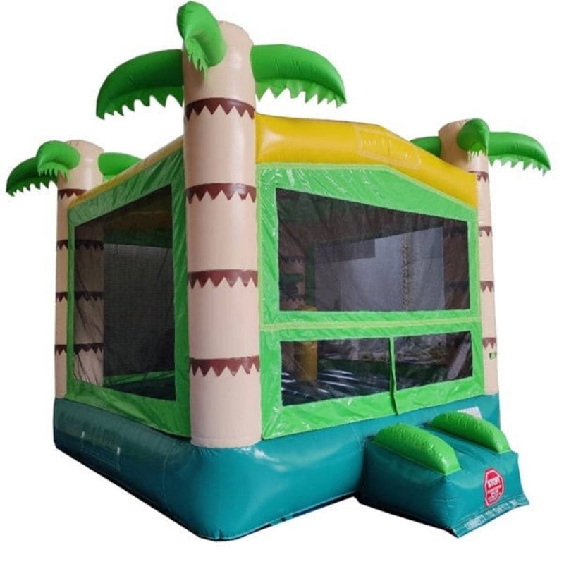 Eagle Bounce Palm Tree Bouncer with Hoop Front Right View