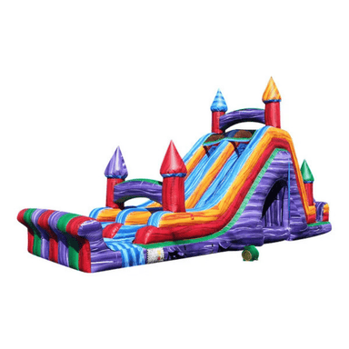 83ft Electric Rush Obstacle Course – Neon Light Adventure Inflatable Slide Only Side View