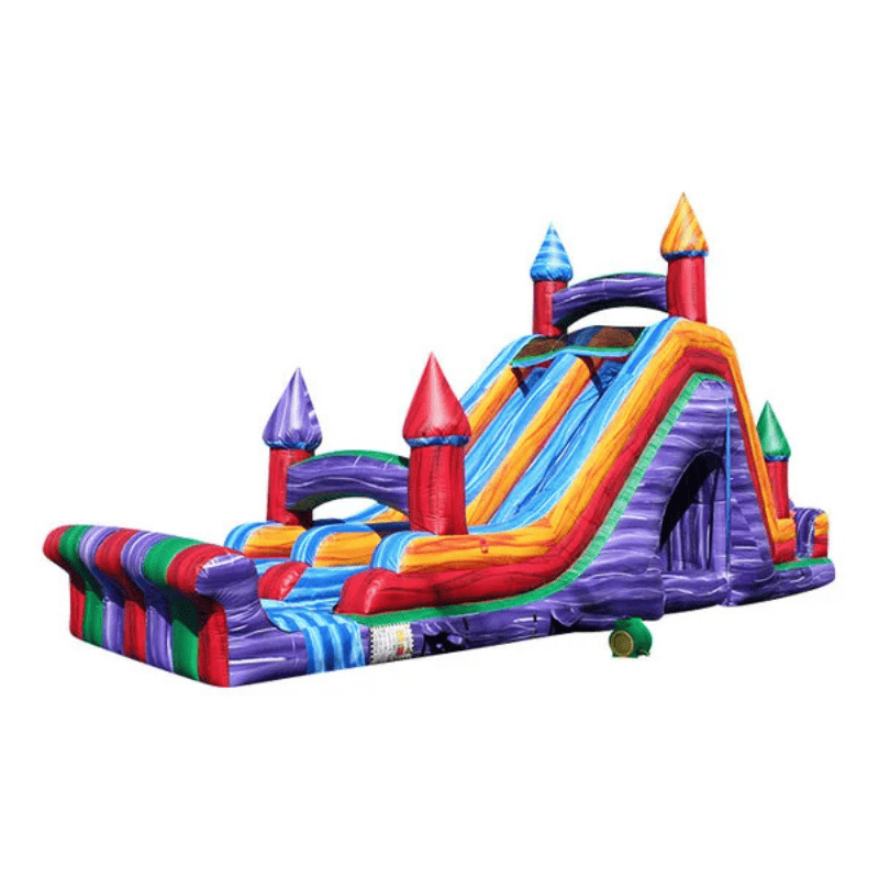 83ft Electric Rush Obstacle Course – Neon Light Adventure Inflatable Slide Only Side View