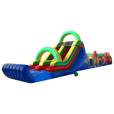 73ft Mega Challenge Obstacle Course – Long Inflatable Race Unit Front Left View