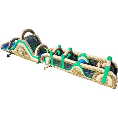 68ft Army Camo Assault Obstacle – Military Camo Inflatable Challenge Side View