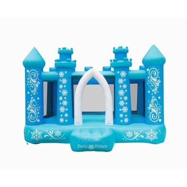 KidWise Princess Party Palace Bouncer Inflatable Bounce House in Blue Front View