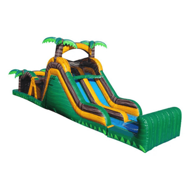 47ft Tropical Twist Obstacle Course – Colorful Island Inflatable Race Front Right View