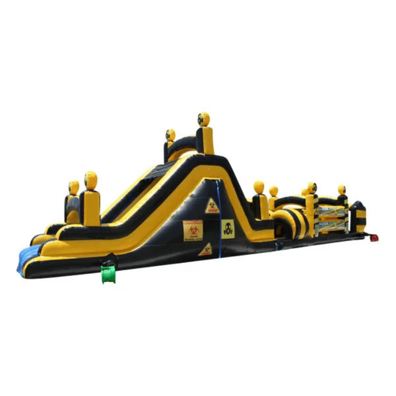 54ft Hazardous Lagoon Leap Course – Toxic Water-Themed Inflatable Rear Right View
