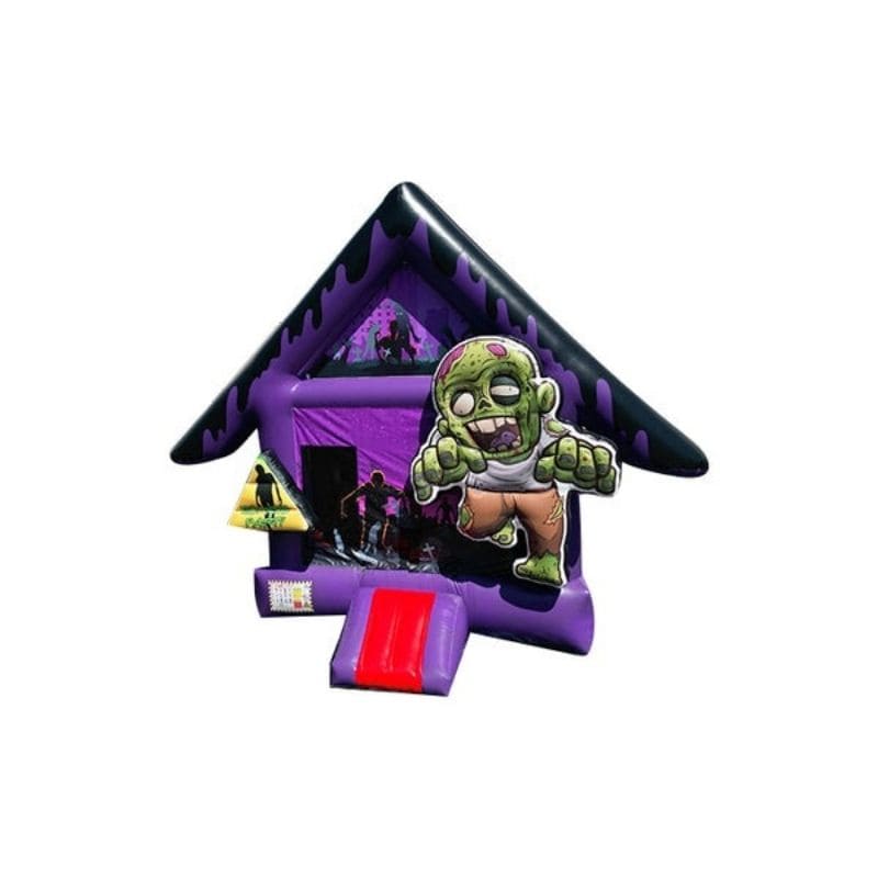 Bouncing Angels Zombie Jumper Halloween Bounce House in Purple Front View
