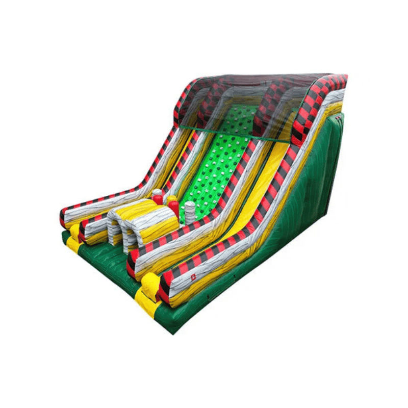 22ft Hazard Zone Rock Climb – Toxic Inflatable Climbing Challenge Front Left High View