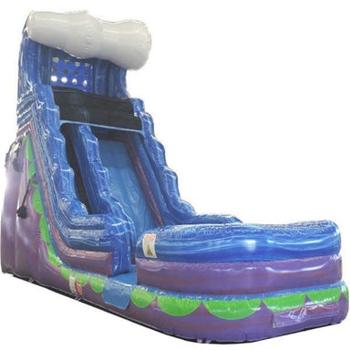 Eagle Bounce 21'H Purple Slide With Pool Front Right View
