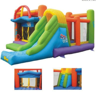 KidWise Double Shot Commercial Inflatable Bounce House Three Views