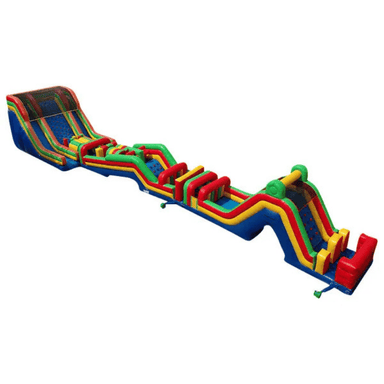 110ft Mega Inflatable Obstacle Course – Commercial Giant for Events Side View