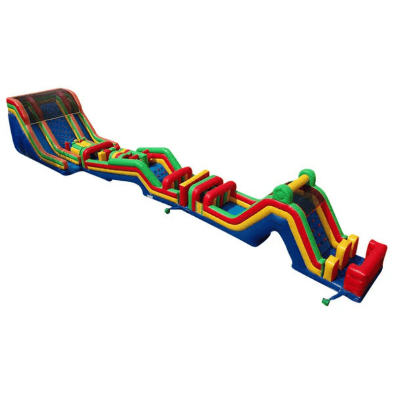 110ft Mega Inflatable Obstacle Course – Commercial Giant for Events Side View