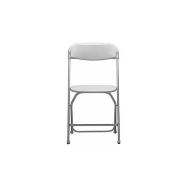 Eagle Bounce Steel/Poly Folding Chair - Bright White on White Background