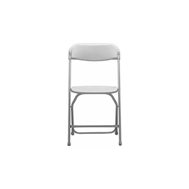 Eagle Bounce Steel/Poly Folding Chair - Bright White on White Background