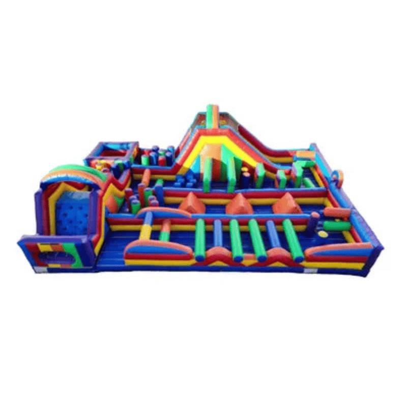 3-Piece Colossus Obstacle Course – Ultimate Multi-Section Inflatable Challenge Side Top View