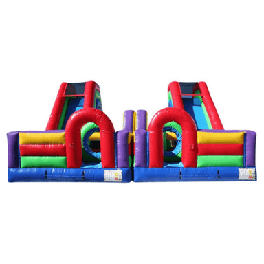 Inflatable Obstacle Slide Unit – Dual-Feature Commercial Inflatable Front View
