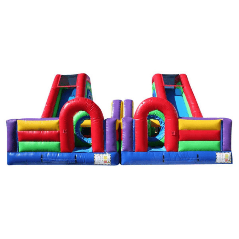 Inflatable Obstacle Slide Unit – Dual-Feature Commercial Inflatable Front View