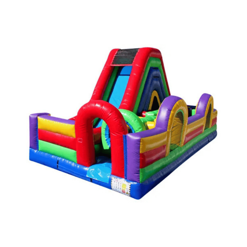 Inflatable Slide & Obstacle Combo – Action-Packed Commercial Unit Front Left View