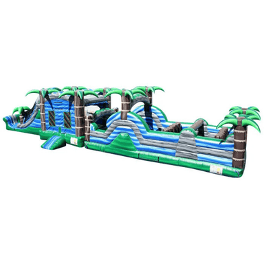 60ft Tropical Paradise #2 Obstacle Course – Bright Island Adventure Front View