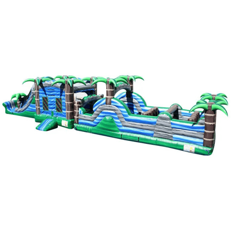 60ft Tropical Paradise #2 Obstacle Course – Bright Island Adventure Front View