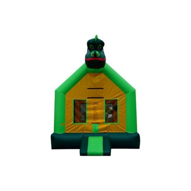 Bouncing Angels Dinosaur Inflatable Jumper - Commercial-Grade, Wholesale Supplier, 13 ft Bounce House Front View