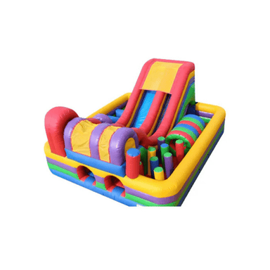 Obstacle Course Slide Combo – Bounce, Climb & Slide All-in-One Unit Front Left Top Alternate View