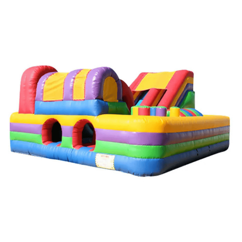 Obstacle Course Slide Combo – Bounce, Climb & Slide All-in-One Unit Front Left View