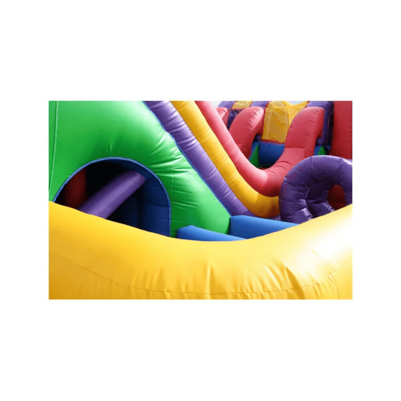 Obstacle Course Slide Combo – Bounce, Climb & Slide All-in-One Unit Inside Obstacles View from Side