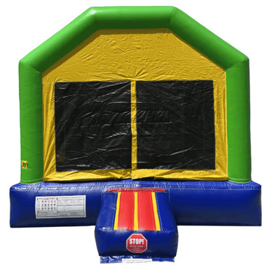 Moonwalk USA Dura-Lite Funhouse Bounce House in Green in Green Front View