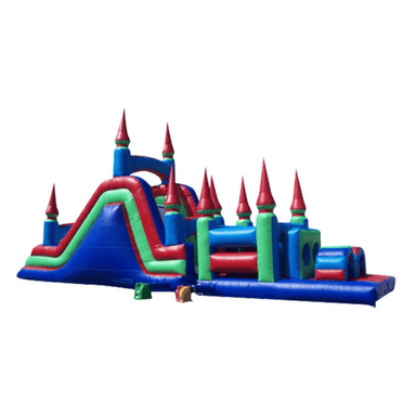 48ft Fortress Fun Obstacle Course – Mid-Size Castle Inflatable Unit Side View